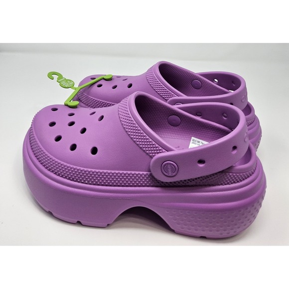 Crocs Clogs Platform Womens Sz 8 New Stomp Bubble Chunky Shoes Purple Lavender - Picture 5 of 9